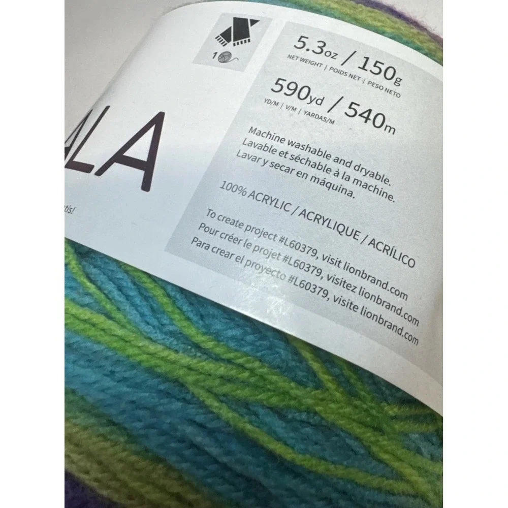 (2 Skeins) Lion Brand Yarn Mandala 3 Light Gnome Yarn Cake